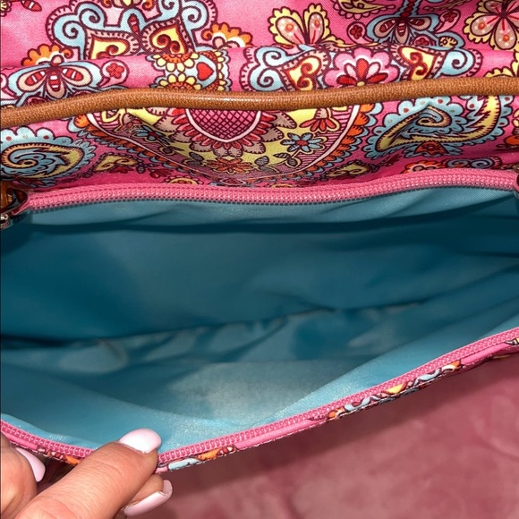 Oilily Pink and Blue Paisley Travel Tote Bag - Picture 6 of 16